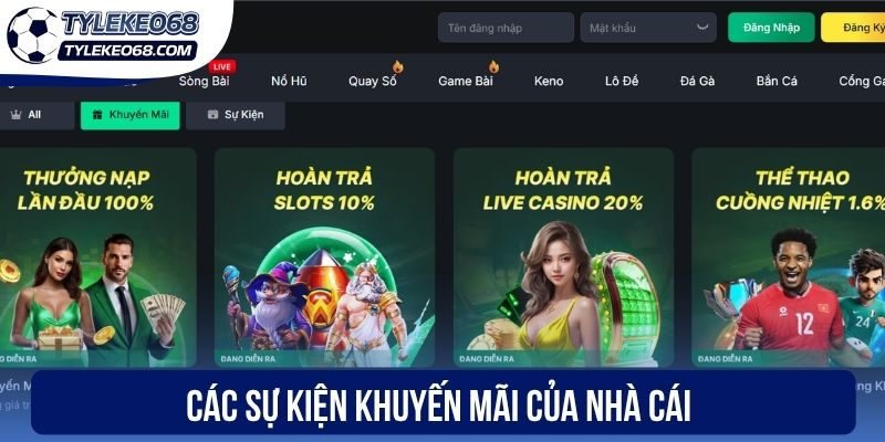 Các sự kiện khuyến mãi của nhà cái