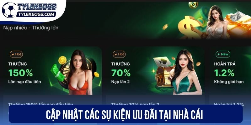 Cập nhật các sự kiện ưu đãi tại nhà cái
