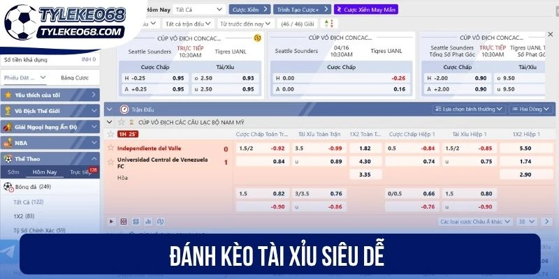 Đánh kèo tài xỉu siêu dễ