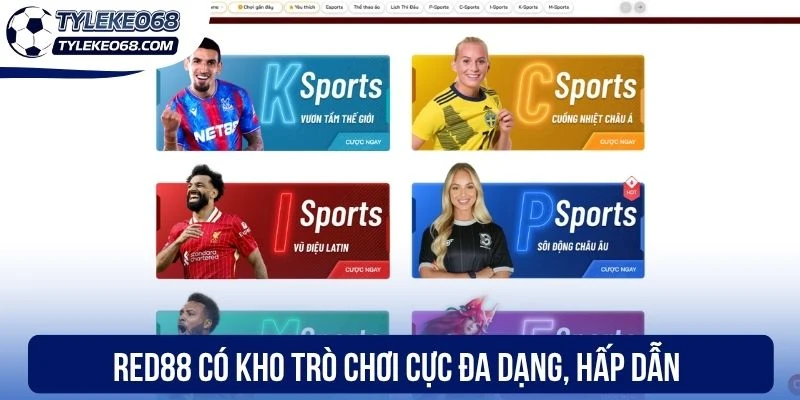 Red88 có kho trò chơi cực đa dạng, hấp dẫn